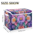 thumbnail image 5 of Yayeee Collapsible Cube Storage Bin with Lid Fabric Closet Decorative Basket with Handles, Light Purple Flowers, 5 of 7