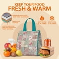 thumbnail image 5 of Pioneer Flower Floral Print Pattern Insulated Lunch Bag for Women & Adults,Large Portable Soft Cooler Lunch Bag,Thermal Food Storage Tote with Pearl Cotton,8.66L,8.75x5.75x9.5 Inch, 5 of 6