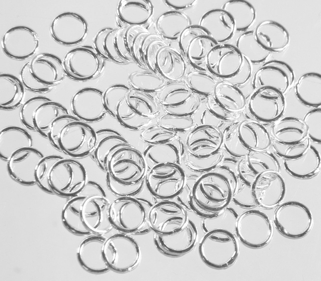 100 Silver Plated Open Jump Rings 18 Gauge 5mm 5.5mm 6mm 7mm 8mm 10mm & 12mm 