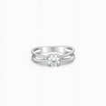 thumbnail image 2 of Dash Jewel 14k White Gold Plated 1.2 Ct Round Cut VVS1/D Lab Created Simulated Diamond Engagement Ring - Split Shank Design - Celebrate Your Love Story with This Beautiful Wedding Diamond Ring, 2 of 3