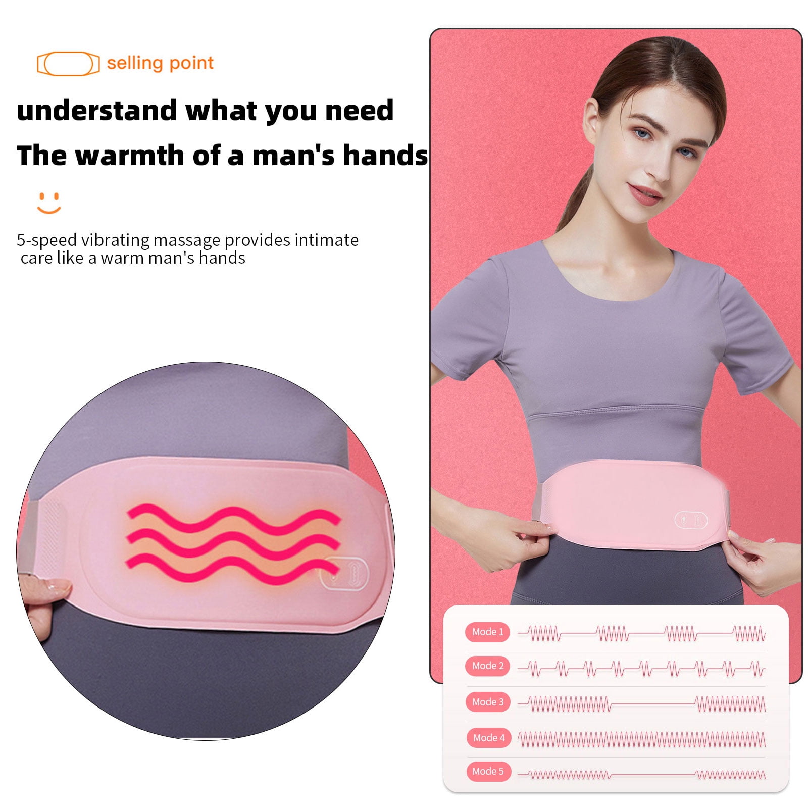WarmthandFish Usb Instant Wear Heating Pad, Adjustable Heating Pad, Menstrual Gift For Girls, 3