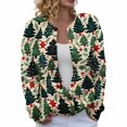 thumbnail image 2 of Winter Plus Size Fall Sweaters for Women Women Christmas 3d Button Deer Plush Cardigan Sweater Green L, 2 of 7