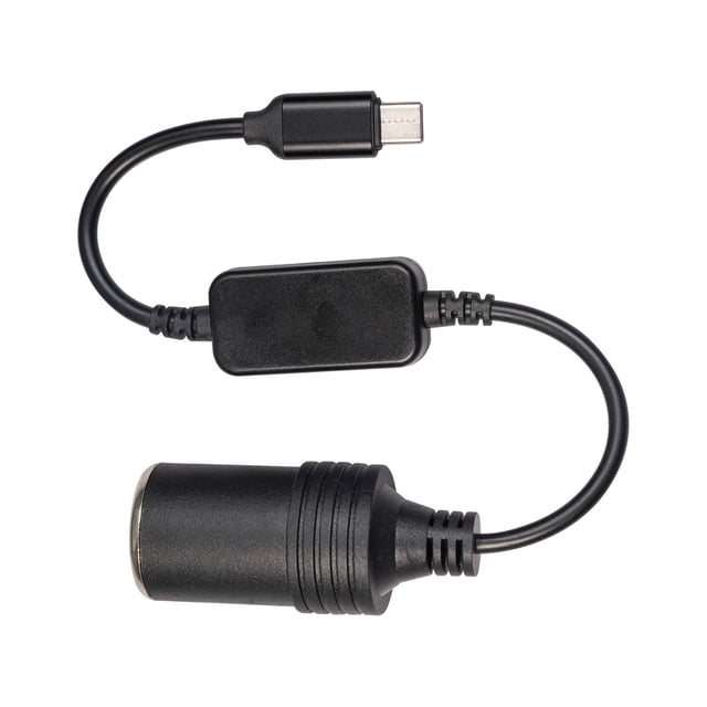 Cable USB-C a encendedor de coche de 12 V, 5 V a 12 V, 12 W máx., 30 cm, para dispositivos electrónicos de coche
