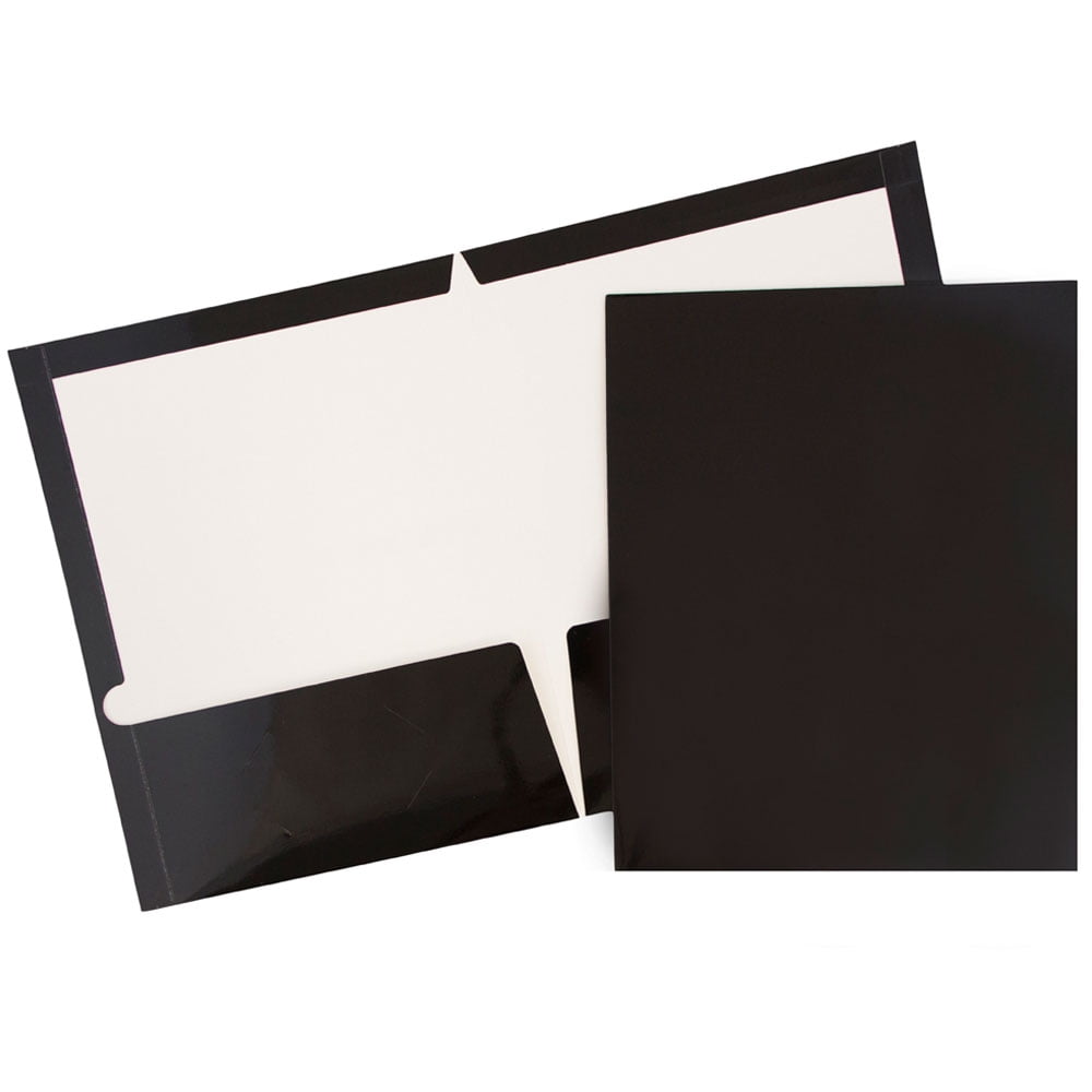 Black by B... 50-Pack Letter Size Paper Folders Two Pocket Portfolio Folders 