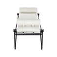 thumbnail image 6 of Meridian Furniture Gatsby Cream Vegan Leather and Iron Metal Bench, 6 of 8