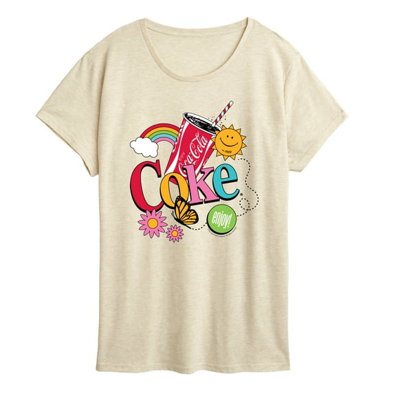 Coca-Cola - Colorful Coke Collage - Ladies Short Sleeve Graphic T-Shirt