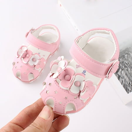

QISIWOLE Toddler Baby Girls Cute Shoes Hollow Out Soft Kids Flowers Non-slip Sandals Sales !