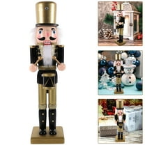 Milisten Black Wooden Nutcracker Christmas Tabletop Decor Figure Holiday Home Decoration
