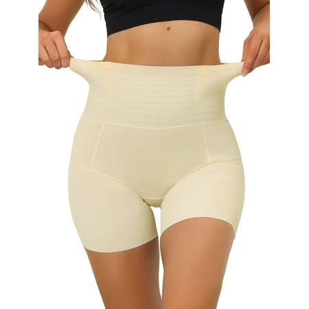 Unique Bargains Women s Shapewear Boyshort Tummy Control Control Panty L White