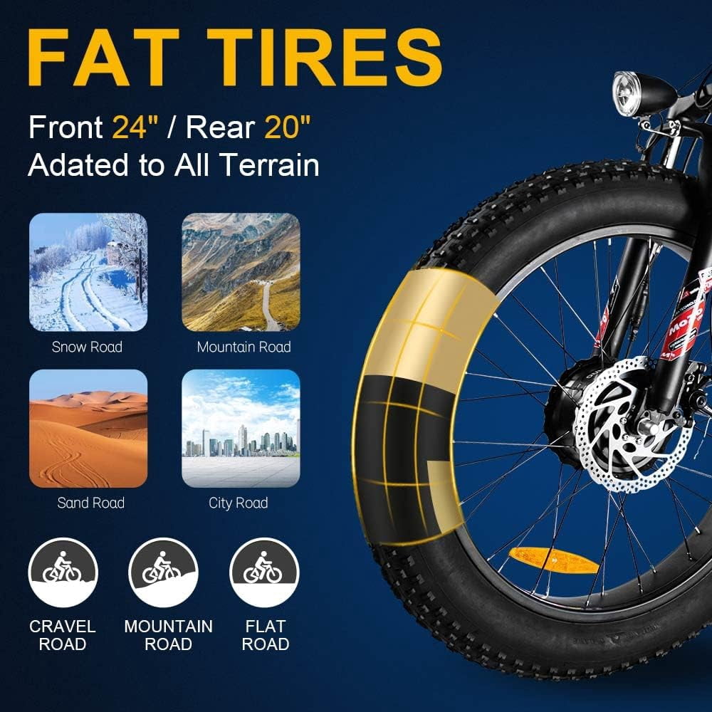 MAXFOOT MF30 Electric Tricycle for Adults, 750W Rear Drive Motor 3 Wheel Electric Bicycle with Suspension Fork, 85 Miles, 48V 20Ah UL Certified Battery, Fat Tire Electric Trike with Rear Differential