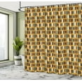 thumbnail image 4 of Ambesonne African Print Shower Curtain, Memphis Modern Earthy, 69"Wx84"L, Dark Yellow and Multicolor, 4 of 4