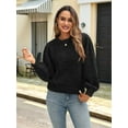 thumbnail image 3 of Women'S Glitter Silk Puff Sleeve Sweater Back Tie Long Sleeve Knitted Sweater, 3 of 6