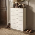 thumbnail image 5 of STYLIVIA 5-Drawer Dresser for Adults with Metal Handles, Ivory Knotty Oak, 31.3" W x 15.6" D x 47.2" H, 5 of 20