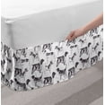 thumbnail image 2 of Dog Lover Bed Skirt, Monochrome Sketch of Various Dog Breeds on Plain Background Print, Elastic Bedskirt Dust Ruffle Wrap Around for Bedding Decor, 4 Sizes, Dark Purple Grey White, by Ambesonne, 2 of 2
