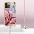 thumbnail image 6 of Mantto for iPhone 12 Pro Max Case, with Lanyard Adjustable Strap, Marble Pattern Soft TPU Bumper Hard PC Back Shockproof Protective Glossy Stylish Durable Phone Case for Women Girls,Rose-carmine, 6 of 7