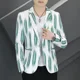 thumbnail image 3 of Abrigos Chaqueta para Hombre Trajes y Blazers de Hombre de Botonadura Sencilla Blanco Rayado Nuevo en Ropa Casual Original Elegante Verano Primavera, 3 of 5