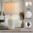 thumbnail image 2 of Oneach Modern White Ceramic Table Lamps Set of 2 Industrial Metal 21.5" Bedside Nightstand Lamp for Living Room Bedroom, 2 of 12