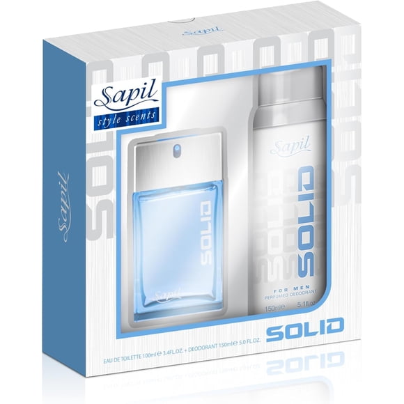 Solid Blue de Sapil para hombres: set de regalo de 2 piezas: EDT en aerosol de 3,4 oz y desodorante en aerosol de 5,1 oz