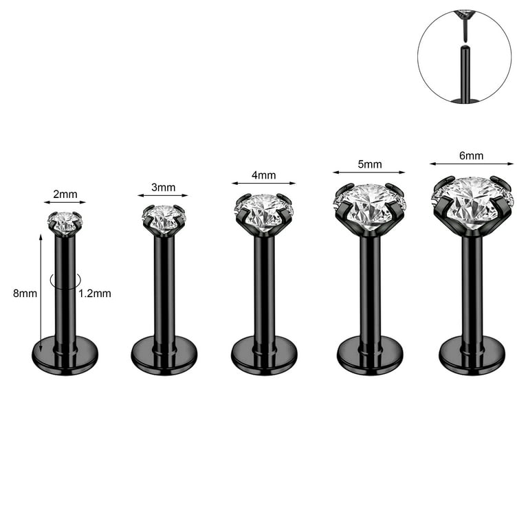 ZS 10Pcs/Set Lip Labret Rings Piercing Zircon Monroe Medusa