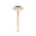 thumbnail image 4 of ANGARA Natural Princess Diana Inspired Emerald Ring with Diamond Halo in 14K Rose Gold for Women (Size-6x4mm) | May Birthstone, Birthday, Anniversary, Jewelry Gift for Women | Natural Emerald Ring, 4 of 10