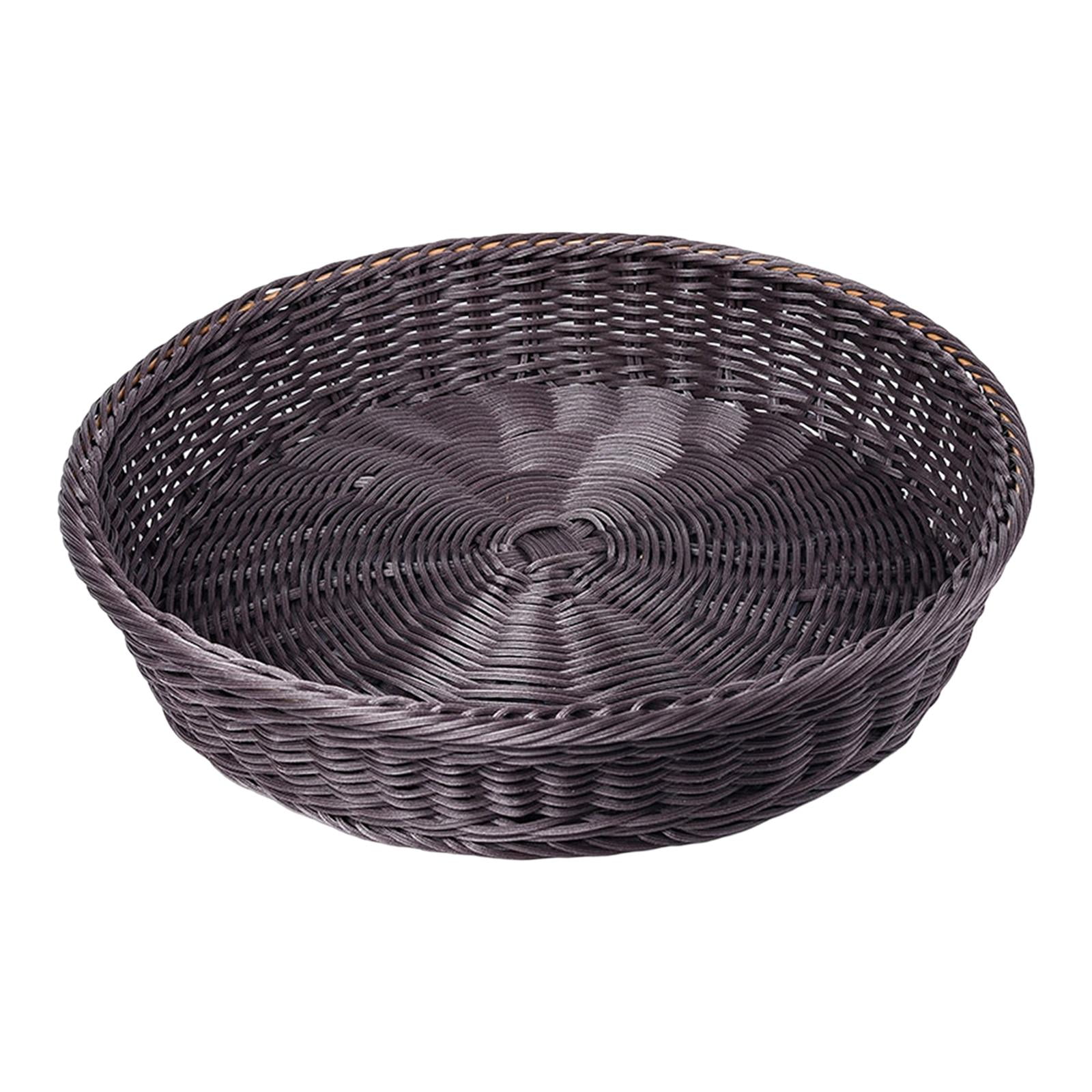 Wicker Woven Bread Basket, Tabletop Food Serving Baskets Trays for Fruits Vegetables and Snacks