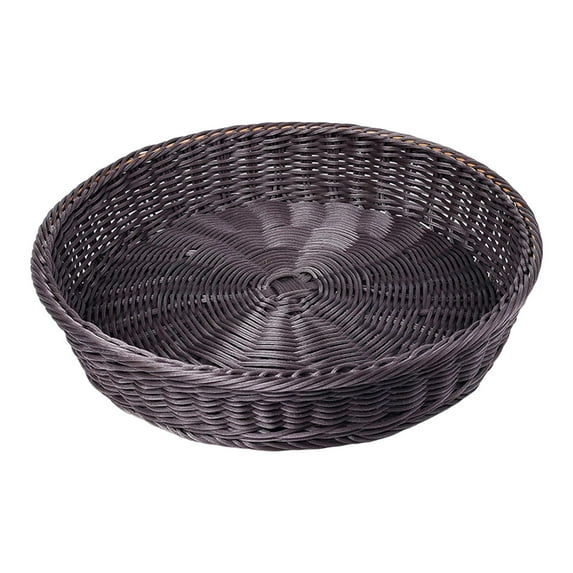Wicker Woven Bread Basket, Fruit Plate Trays, Tabletop Food Serving Baskets Tray, Handmade Woven Fruit Basket for Food Serving Snacks Hotel Coffee 35x7.5cm