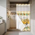 thumbnail image 4 of Farmhouse Style No Hook Shower Curtain with Snap in Liner Sunflower Yellow Car Country Plant Plaid Linen Waterproof Bathroom Shower Curtain with See Through Top Window for Bathtub 36" x 72", 4 of 9