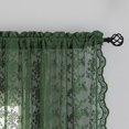 thumbnail image 3 of Juego de cortinas YJ YANJUN de encaje verde oliva, 213 cm de largo, 2 paneles, 3 of 7