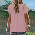 thumbnail image 6 of GaThRRgYP Women's Plus Size Summer Tops,Women Ladies Solid Short Sleeve Round Neck Pullover Lace Blouse Pink S, 6 of 8