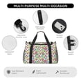 thumbnail image 4 of Balery Vector Mexican Otomi Style Bright Bolsa de Gimnasio para Mujeres, Bolsa de Viaje con Bolsillo Húmedo, Bolsa de Fin de Semana para Mujeres, Bolsa de Viaje Resistente al Agua, 4 of 7
