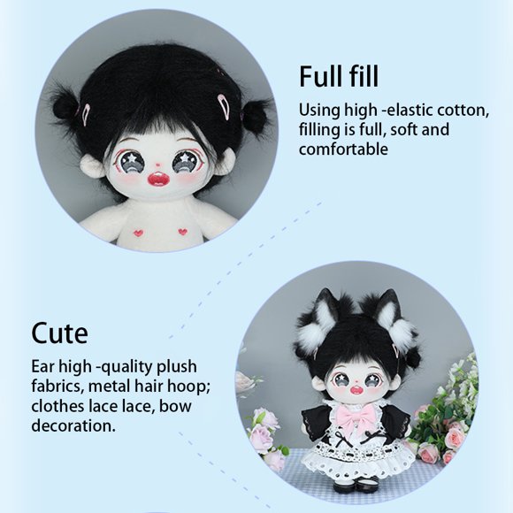 Naked Doll Soft 20cm Rose Lace Sweet Elastic Dressing Shoes Puppet Colorful Lifesome Hair Band Accessories Girls Loose Latte Boo Boo Naked Doll