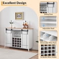 thumbnail image 2 of Ourlova Farmhouse Wine Cabinet with Storage with Sliding Barn Door Buffet Sideboard Cabinet with 16 Bottle Wine Rack for Dining Coffee Bar Cabinet for Dining Room, 2 of 8
