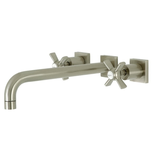 Kingston Brass KS6058ZX Millennium Two-Handle Wall Mount Roman Tub Faucet, Brushed Nickel