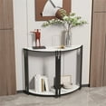thumbnail image 3 of Wisfor 2-Tier Half Moon Marble Console Table, Hall Desk, Entryway Table, Storage Shelf, 3 of 12