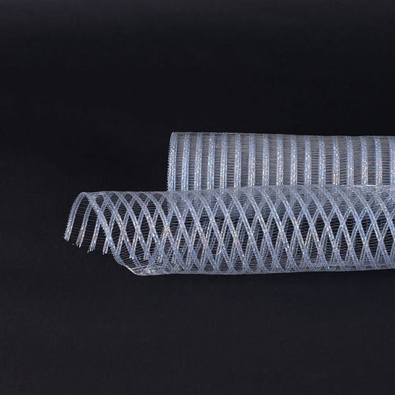 Silver - Deco Mesh Laser Eyelash - (10 Inch x 10 Yards)