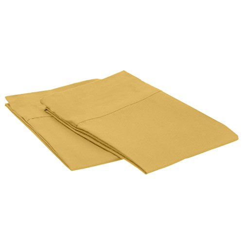 100% Cotton 400 Thread Count 2 PC Pillow Cases (King, Gold)