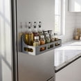 thumbnail image 7 of Magnetic Spice Rack and Refrigerator Magnetic Organizer, No Drill Magnetic Fridge Shelf and Seasoning Rack, Wall Mounted Plastic Storage Rack for Kitchen, Pantry, and Countertop, 7 of 7