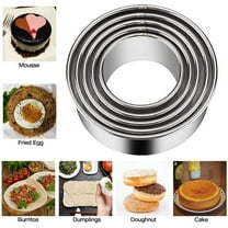 Biscuit Cookie Cutters Set, Stainless Steel Circle Round Cookie Biscuit Cutters in Graduated Sizes Shape Molds for Pastries Doughs Doughnuts, 5 Pieces, Multisize