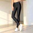 thumbnail image 5 of WLOMHUW Glossy Legging for Women Stretch Slimming Leg Athletic Leggings Lightweight Pants for Dance Black L, 5 of 7