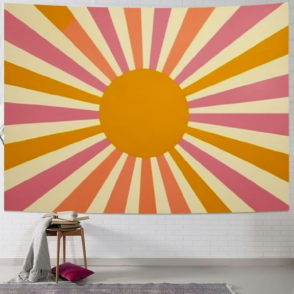 PRATYUS  Boho Sun Tapestry Vintage Hippie Bohemian Sunset Rainbow Abstract Minimalist Art Tapestry Home Decor Wall Hanging for Living Room Bedroom Dorm  40x30inch