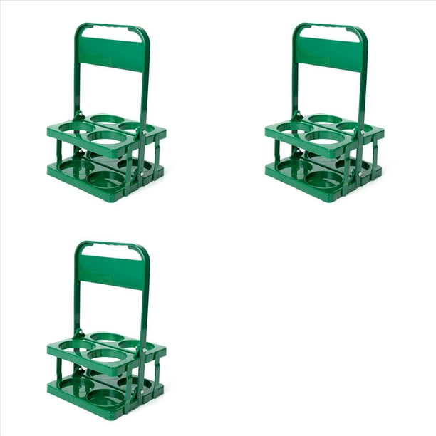 3X Portabebidas de Plástico Plegable con 4 Orificios, Portabebidas Reutilizable con Asa Portabebidas Portátil Verde