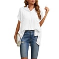 thumbnail image 2 of SAYOO , camisetas de manga corta para mujer, Color sólido/estampado, verano, cuello en V, blusas casuales sueltas, blusa, ropa de calle SAYOO Moda, 2 of 9