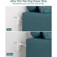 5Ft Flat Plug Small Power Strip,3-Side White Extension Cord with 6 Wide ...