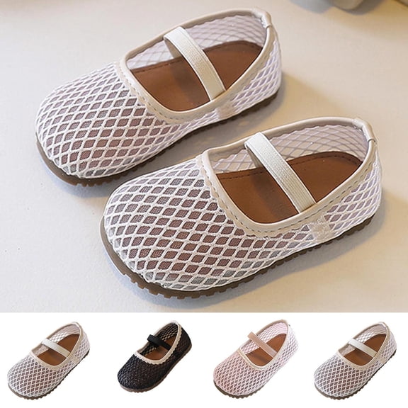 Viluyesy Girls Soft-Soled Summer Sandals Breathable Hollow-Out Flat Sandals for Toddlers & Kids, Spring & Summer Casual Fashion Footwear Beige Size 8