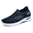 thumbnail image 1 of Zapatos de hombre para verano, transpirables, casuales, livianos, de suela suave, para personas perezosas que pueden pisarlos, tejido de mosca y zapatos para caminar., 1 of 4