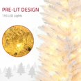 thumbnail image 5 of Resenkos 5ft Slim Artificial Pencil Christmas Tree with Realistic Branches & Warm White LED Lights, White, 5 of 7