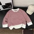 thumbnail image 2 of Posijego Toddler Girls Boys Sweatshirts Spring Tops Crew Neck Striped Long Sleeve Basic Casual Pullover Shirts, 2 of 9