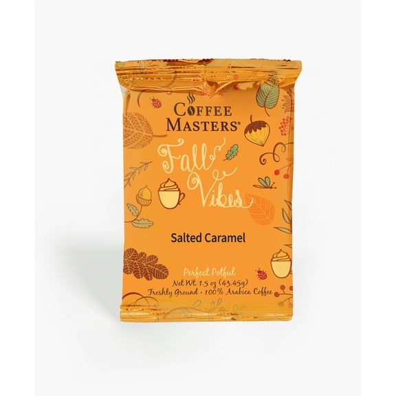 Coffee Masters Salted Caramel Fall Perfect Potfuls 1.5 oz Ground Coffee Packets (12 Pack)
