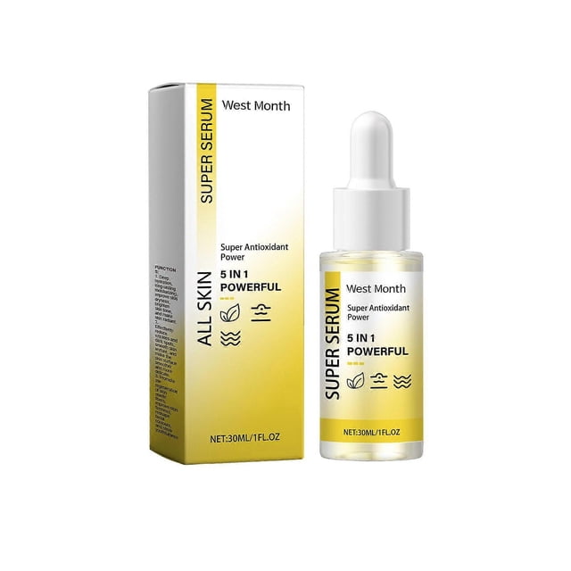 Suero facial 5 en 1, suero facial antienvejecimiento de 30 ml, suero antienvejecimiento con refuerzo de colágeno para todo tipo de piel, humectante e hidratante, 2 piezas