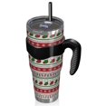 thumbnail image 2 of 40oz Tumbler,Red Christmas Stocking and Snowflake Pattern Insulated Tumblers with Removable Handle,Stainless Steel Double Vacuum Coffee Tumbler Cup with Straw for Home,Office,Travel,Party, 2 of 5